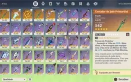 Conta Genshin ar 56, 1 Passe, 10 bonecos t5 e 5 armas t5