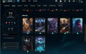 Conta Platina 4 com 52 Champs e 20 Skins + 9 Cromas