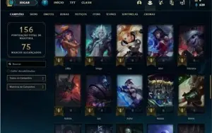 Conta Platina 4 com 52 Champs e 20 Skins + 9 Cromas