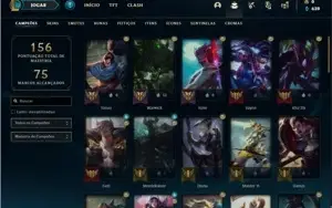Conta Platina 4 com 52 Champs e 20 Skins + 9 Cromas