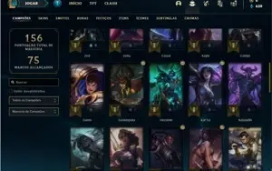 Conta Platina 4 com 52 Champs e 20 Skins + 9 Cromas