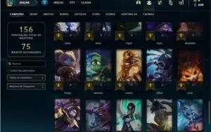 Conta Platina 4 com 52 Champs e 20 Skins + 9 Cromas