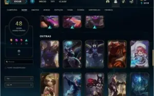 CONTA UNRANKED COM 48 SKINS E 91 CHAMPS