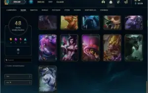 CONTA UNRANKED COM 48 SKINS E 91 CHAMPS