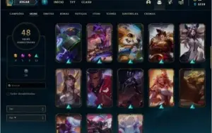 CONTA UNRANKED COM 48 SKINS E 91 CHAMPS