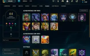 Ouro 4 com 40 Champs e 2 Skins
