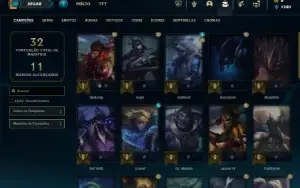 Ouro 4 com 40 Champs e 2 Skins
