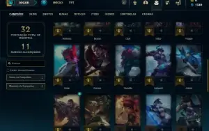 Ouro 4 com 40 Champs e 2 Skins