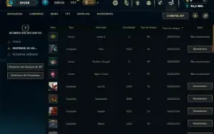 Mestre com 31 Champs e 1 Skin + 14 Fragmentos