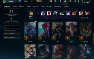 Mestre com 31 Champs e 1 Skin + 14 Fragmentos