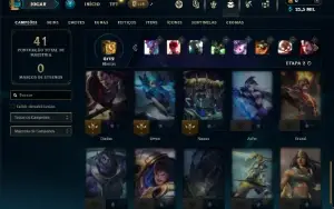 Mestre com 31 Champs e 1 Skin + 14 Fragmentos