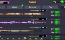 Conta 8 ball poll com 178milhões e 11 tacos lendários