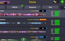 Conta 8 ball poll com 178milhões e 11 tacos lendários