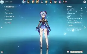 Genshim Impact (AR10): Ganyu+Skin+Zhongli+Arco de Amos+5⭐