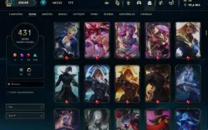 Conta lol nível 720 rank ESMERALDA com 441 skins +contaVava