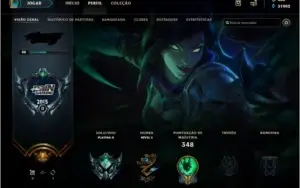 CONTA PLATINA 2 COM 230 SKINS E RARAS + GEMAS-TODOS OS CHAMP
