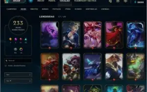 CONTA PLATINA 2 COM 230 SKINS E RARAS + GEMAS-TODOS OS CHAMP