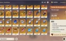 Genshin Impact AR54 NA - 7 Personagens 5* + Armas 5* +