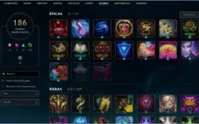Conta League of Legends com MMR alto e 125 skins