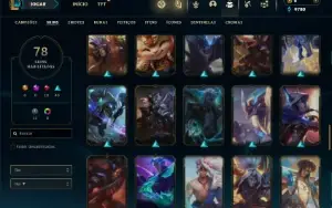 Platina 2 com TODOS os champs e 78 Skins ( No Servidor LAS )