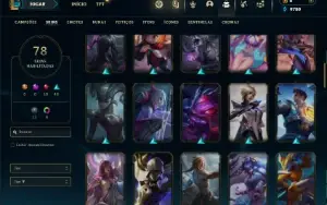 Platina 2 com TODOS os champs e 78 Skins ( No Servidor LAS )