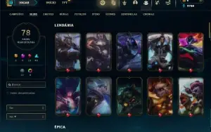 Platina 2 com TODOS os champs e 78 Skins ( No Servidor LAS )