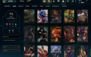 Platina 2 com TODOS os champs e 78 Skins ( No Servidor LAS )