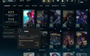 Platina 2 com TODOS os champs e 78 Skins ( No Servidor LAS )