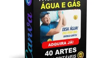 Pack Canva Distribuidora de Água e Gás - 40 Artes Editáveis