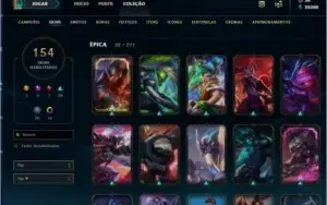 VENDO CONTA DO LOL!! 154 SKIN, TODOS OS CHAMP, PLAT V solo