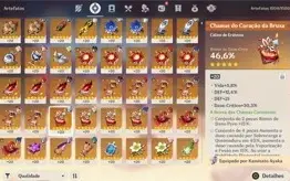 Conta AR57 Genshin impact com 7char 5estrelas