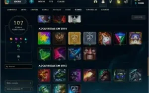 Conta prata 3 com 60 skins e 81 champs