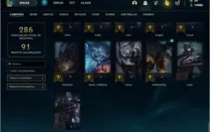 Conta prata 3 com 60 skins e 81 champs