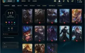 Conta prata 4 com 76 champs e 117 skins + Prestigio da Senna