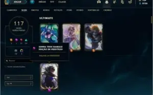Conta prata 4 com 76 champs e 117 skins + Prestigio da Senna
