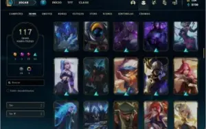 Conta prata 4 com 76 champs e 117 skins + Prestigio da Senna