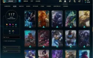 Conta prata 4 com 76 champs e 117 skins + Prestigio da Senna
