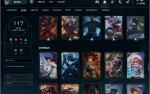 Conta prata 4 com 76 champs e 117 skins + Prestigio da Senna