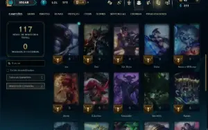 Unranked com 35 Champs e 9 Skins