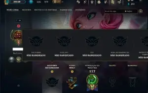 Unranked com 35 Champs e 9 Skins