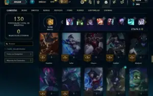 Ouro 4 com 95 Champs e 13 Skins + 1370 RP
