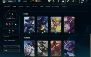 Ouro 4 com 95 Champs e 13 Skins + 1370 RP
