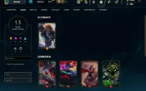 Ouro 4 com 95 Champs e 13 Skins + 1370 RP