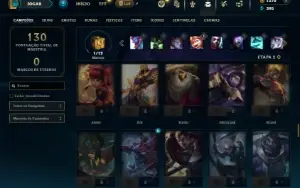 Ouro 4 com 95 Champs e 13 Skins + 1370 RP