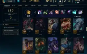 Ouro 4 com 95 Champs e 13 Skins + 1370 RP