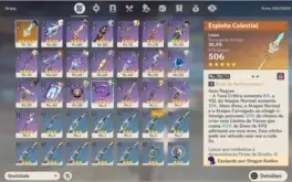 AR51 Raiden Shogun, Eula, Keqing e Jean + Espinha Celestial