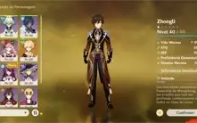 conta de genshin impact com zhongli  + personagens t4