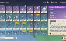conta de genshin impact com zhongli  + personagens t4