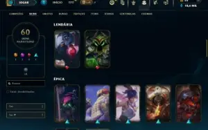Unranked com 95 Champs e 60 Skins ( SUP / TOP )