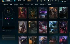 Unranked com 95 Champs e 60 Skins ( SUP / TOP )